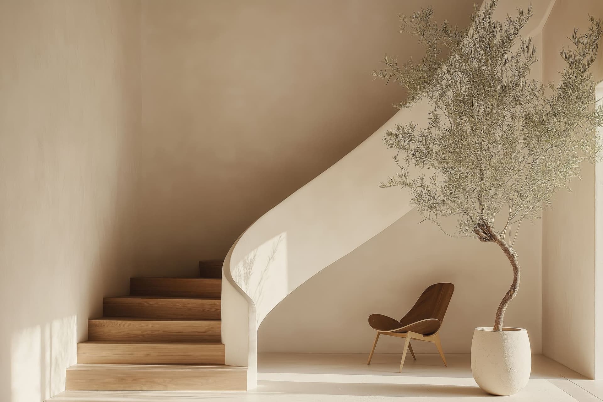Living room with low seating, wood paneling, and a sculptural coffee table.